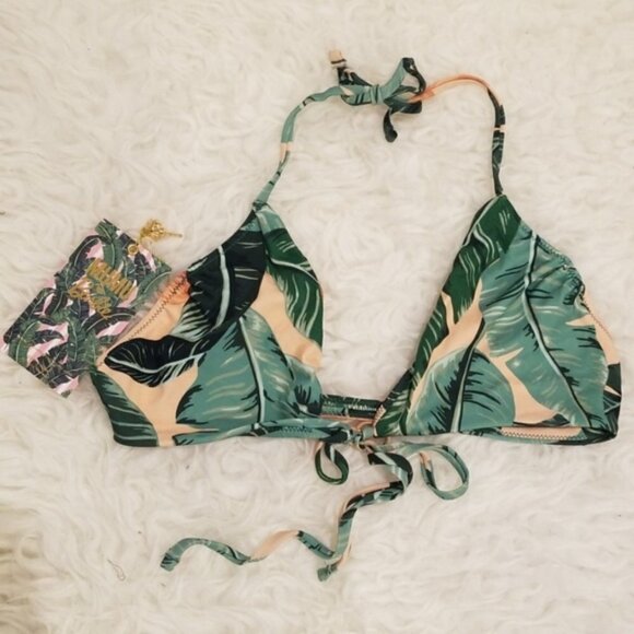 💕SHOW ME YOUR MUMU💕 Santorini Tie Top ~ Beverly Barbie Leaf Print XS NWT - Picture 8 of 8